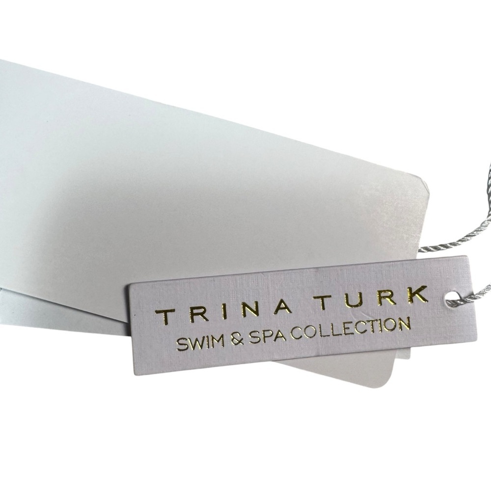 NWT New Trina Turk Ruffle Off Shoulder Swimsuit Top Only In Monaco Size 8 - Picture 5 of 9